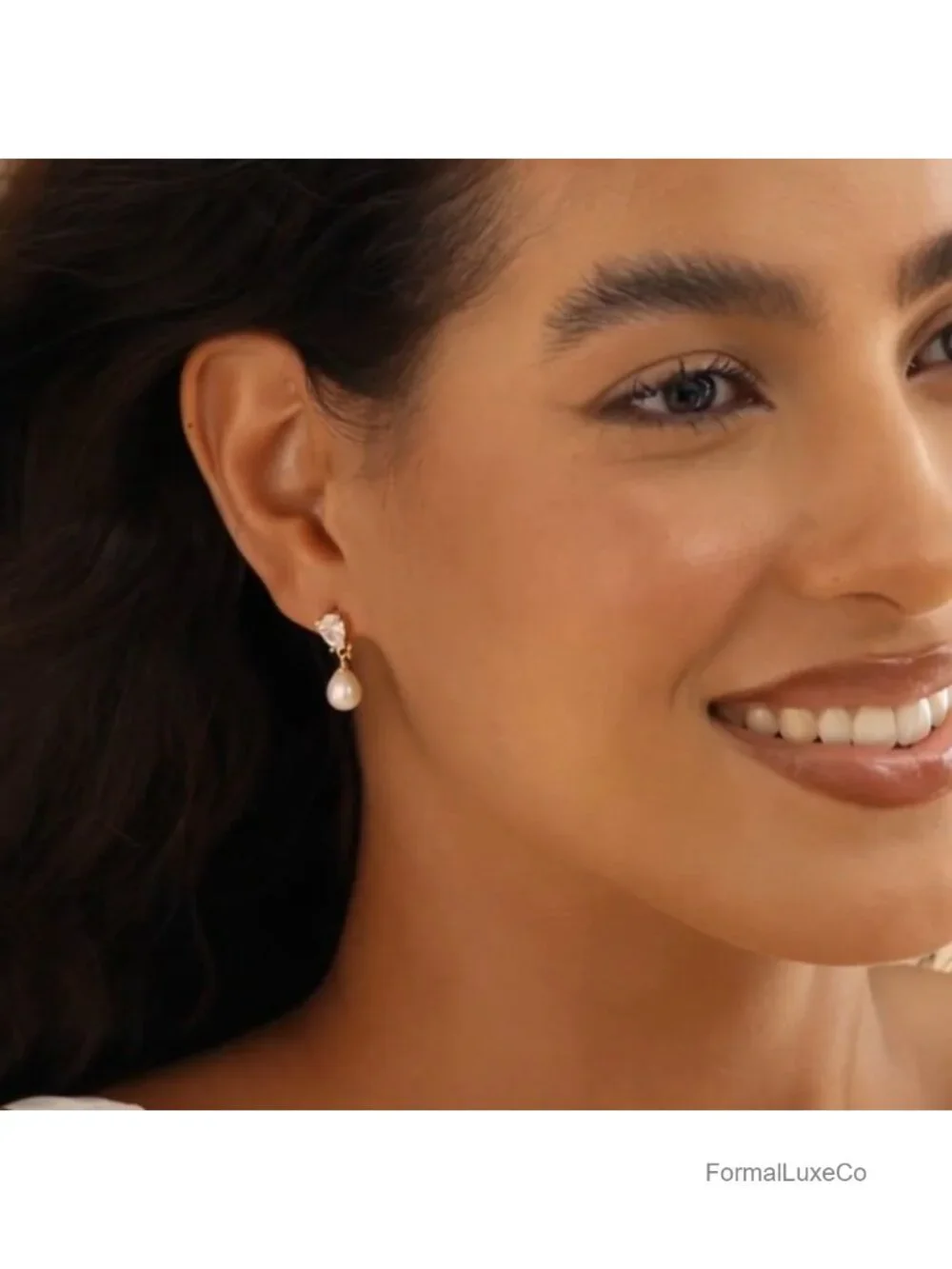 Trendy Dainty Dangle Earrings 14K Gold Plated Drop Earrings Pearl CZ Diamond